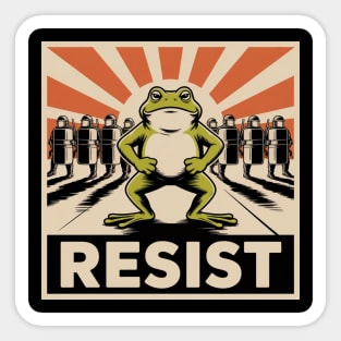 Resist-Frog Sticker